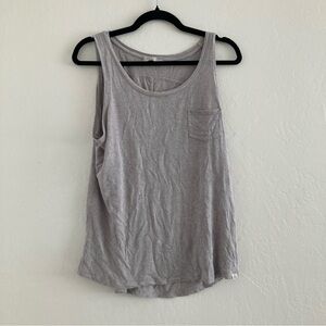 Prana Tank Top Gray Scoop Neck Workout Exercise Hiking Outdoors Granola Medium